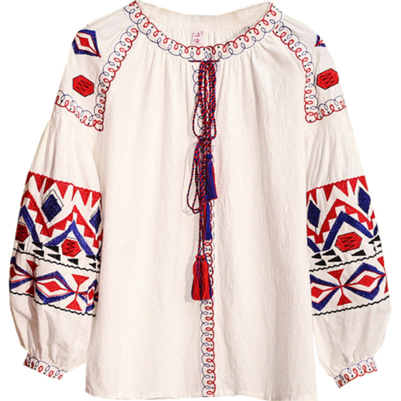 Vintage Heavy Industry Embroidery Top Women Spring Dress